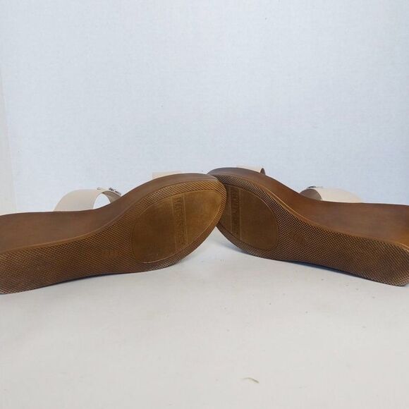 CONTESSA by ITALIAN SHOEMAKERS Ivory Bling Embellished Wedge Sandals Leather - Picture 6 of 6